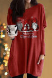 Casual Santa Claus Patchwork O Neck Long Sleeve Dresses