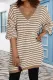 Plaid Striped Patchwork V Neck Long Sleeve Dresses