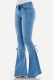 Street Solid Make Old Cross Straps Boot Cut Mid Waist Solid Color Bottoms