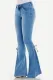 Street Solid Make Old Cross Straps Boot Cut Mid Waist Solid Color Bottoms
