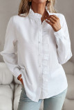 British Style Solid Patchwork Lotus Leaf Collar Tops