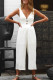 Fashion Casual Solid Split Joint V Neck Loose Jumpsuits