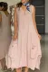 Fashion Solid Patchwork V Neck Irregular Dresses
