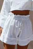 Fashion Casual Solid Split Joint Loose High Waist Wide Leg Bottoms