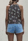 Fashion Casual Print Frenulum Halter Tops