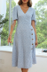 Fashion Elegant Floral Buckle Slit V Neck A Line Dresses