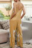 Fashion Casual Print O Neck Loose Jumpsuits
