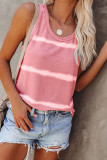 Fashion Street Striped Split Joint O Neck Tops