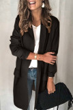 Fashion Casual Solid Patchwork Turn-back Collar Outerwear