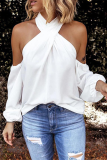 Fashion Print Patchwork Halter Tops