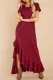 Fashion Casual Solid Split Joint O Neck Irregular Dresses