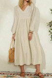 Fashion Sweet Solid Split Joint V Neck Princess Dresses