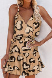Fashion Street Print Split Joint V Neck A Line Dresses