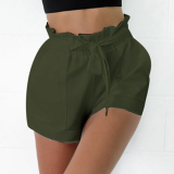 Casual Solid Patchwork Regular Mid Waist Straight Solid Color Bottoms