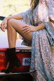 Casual Print Patchwork Cardigan Collar Outerwear