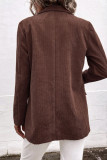 Casual Work Solid Buttons Turn-back Collar Outerwear(10 Colors)