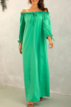 Fashion Street Solid Split Joint Off the Shoulder Straight Dresses