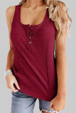Fashion Sportswear Solid Split Joint U Neck Tops
