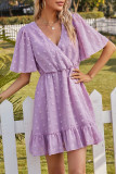 Fashion Simplicity Solid Split Joint V Neck A Line Dresses