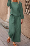 Casual Solid Solid Color O Neck Long Sleeve Two Pieces