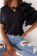 Fashion Street Solid Split Joint O Neck Tops