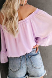 Fashion Sweet Solid Split Joint Off the Shoulder Tops