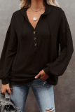 Casual Solid Draw String Hooded Collar Tops