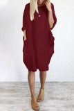 Casual Solid Solid Color O Neck Long Sleeve Dresses