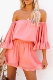 Fashion Casual Solid Patchwork Off the Shoulder Loose Rompers