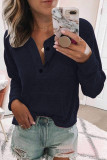 Fashion Street Solid Patchwork V Neck Tops(8 Colors)
