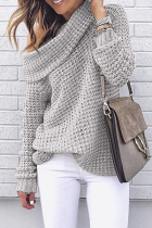 Casual Solid Patchwork Off the Shoulder Tops Sweater