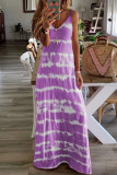 Fashion Casual Print V Neck Sling Dresses
