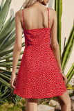 Fashion Elegant Print Frenulum Stringy Selvedge V Neck A Line Dresses