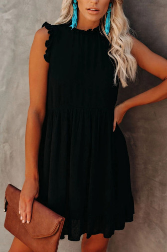 Sexy Solid Split Joint Flounce Peter Pan Collar Dresses