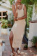 Fashion Simplicity Solid Slit Swimwears Cover Up