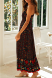 Bohemian Floral Split Joint V Neck Princess Dresses