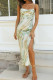 Fashion Sexy Print Spaghetti Strap A Line Dresses