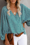 Elegant Print Floral Basic V Neck Tops