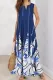Casual Bohemian Print Pocket O Neck A Line Dresses
