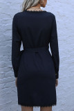 Fashion Street Solid Split Joint V Neck Irregular Dresses