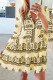 Fashion Sweet Print Patchwork V Neck Princess Dresses