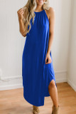 Sexy Sweet Solid Split Joint O Neck Dresses