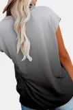 Casual Street Gradual Change Split Joint Pocket O Neck T-Shirts