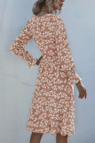 Fashion Street Print V Neck A Line Dresses