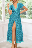 Fashion Bohemian Print V Neck Printed Dresses