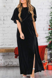 Sexy Elegant Solid Solid Color O Neck Evening Dress Dresses