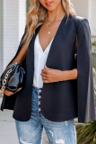 Fashion Elegant Solid Patchwork Slit Outerwear