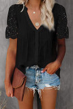 Fashion Casual Solid Patchwork V Neck Tops