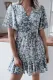 Fashion Casual Print Split Joint V Neck Waist Skirt Dresses