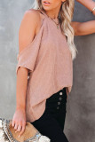 Fashion Casual Solid Hollowed Out O Neck T-Shirts